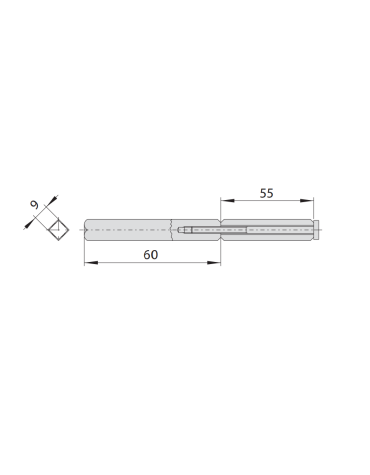 Steel split splindle 115mm