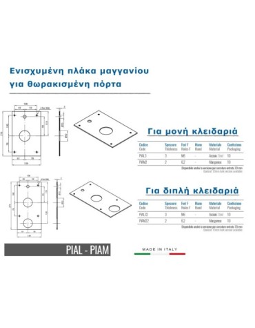 Πλάκα μαγγανίου για κλειδαριά